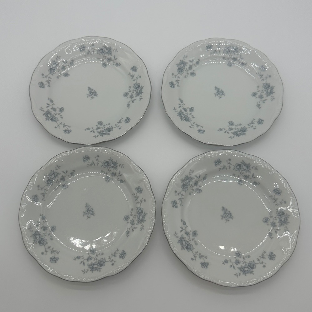 Johann Haviland Blue Garland Bread Butter Plates Set 4 Bavaria Germany 6in